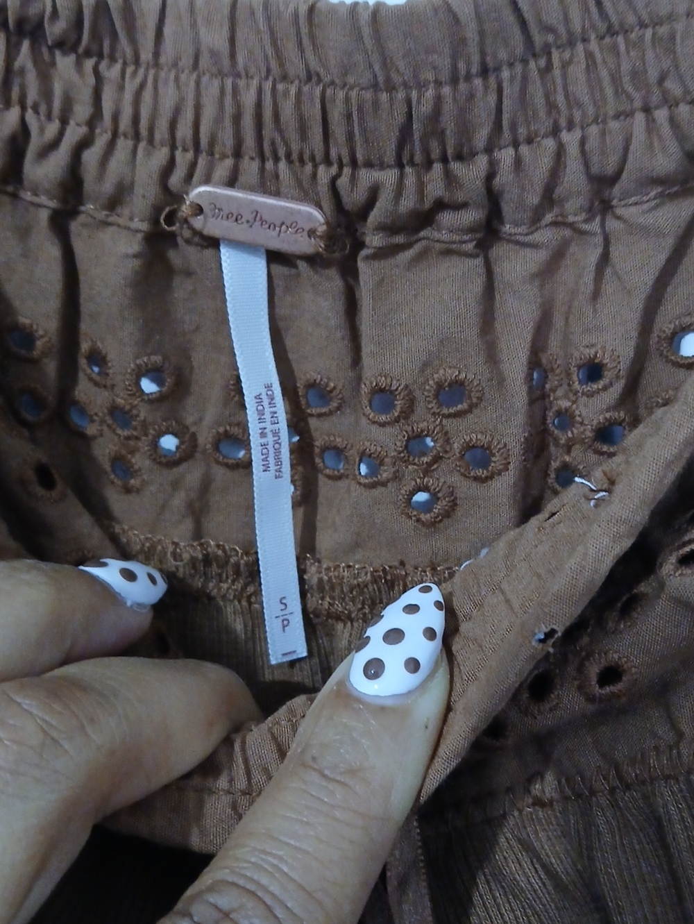 Free People Rust-Brown A-Line Midi Skirt - Picture 4 of 4